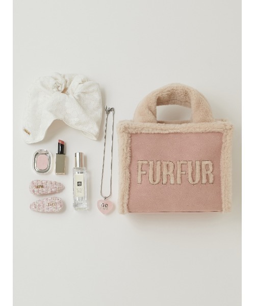 新品タグ付　ムートンロゴトートバッグ　白　furfur WEB・一部店舗限定カラー】ムートンロゴトートバッグ(バッグ)｜FURFUR