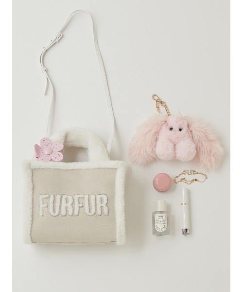 FURFUR（ファーファー）ラフィアロゴトートバッグ キャラメル