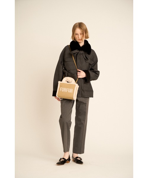FURFUR(ファーファー)の「【WEB・一部店舗限定カラー】ムートンロゴトートバッグ(トートバッグ・レディース・ピンク/ベージュ/アイボリー/サックスブルー/チャコールグレー・F)」の21枚目の写真