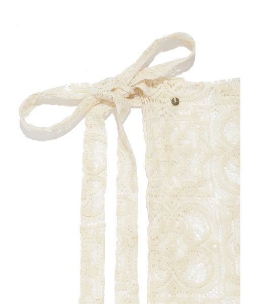 FRAY I.D（フレイアイディー）の「レースラップスカーフ（バンダナ/スカーフ・レディース・ブラック/アイボリー・F）」の5枚目の写真