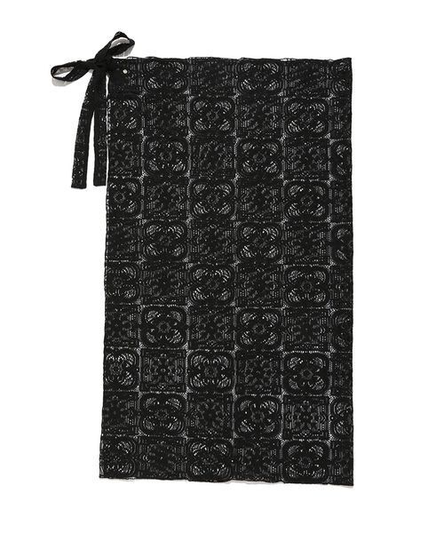 FRAY I.D（フレイアイディー）の「レースラップスカーフ（バンダナ/スカーフ・レディース・ブラック/アイボリー・F）」の7枚目の写真