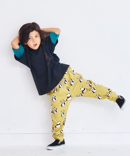 MARKEY'S（マーキーズ）の「ソウガラサルエルロングパンツ（スウェットパンツ・キッズ・ネイビー/ストライプ/ベージュ系その他/ホワイト系その他/オレンジ系その他/ブラック系その他・80/90/95/100/110/120/130）」の10枚目の写真