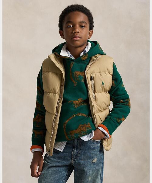 POLO RALPH LAUREN CHILDRENSWEAR(ポロ ラルフ ローレン チルドレンズウェア)の「キルテッド ダウン ベスト(ダウンベスト・キッズ・ブラウン系3・L/XL/S/M)」の1枚目の写真