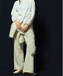 Mewl（ミュール）の「【 Mewl / ミュール 】ビジュースウェットフレアパンツ（その他パンツ）」