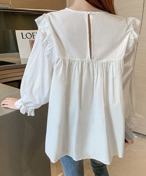 セール】フリル 長袖 シャツブラウス トップス（シャツ/ブラウス