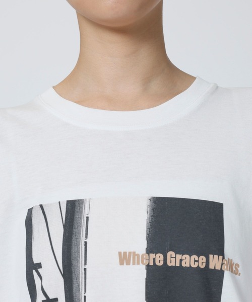 BARNYARDSTORM（バンヤードストーム）の「BARNYARDSTORM / CITY SCAPEフォトロンT / 吸水速乾【WEB限定カラー】（Tシャツ/カットソー・レディース・ベージュ/ホワイト/チャコール・FREE）」の14枚目の写真