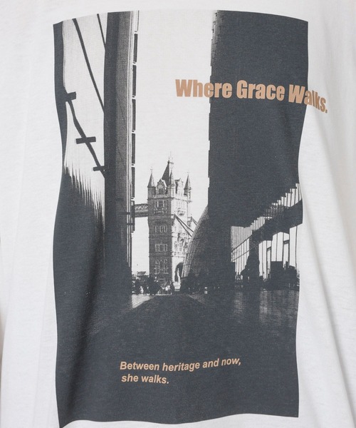 BARNYARDSTORM（バンヤードストーム）の「BARNYARDSTORM / CITY SCAPEフォトロンT / 吸水速乾【WEB限定カラー】（Tシャツ/カットソー・レディース・ベージュ/ホワイト/チャコール・FREE）」の10枚目の写真