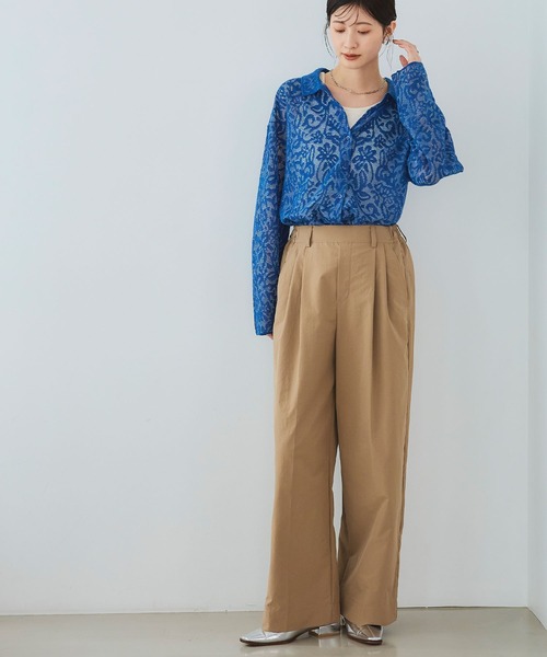 CROSS FUNCTION（クロスファンクション）の「《UV/吸水速乾》エブ楽 タックワイドパンツ【CROSS FUNCTION/クロスファンクション】（チノパンツ・レディース・ブラック/ベージュ/オフホワイト・LL/M/L）」の22枚目の写真