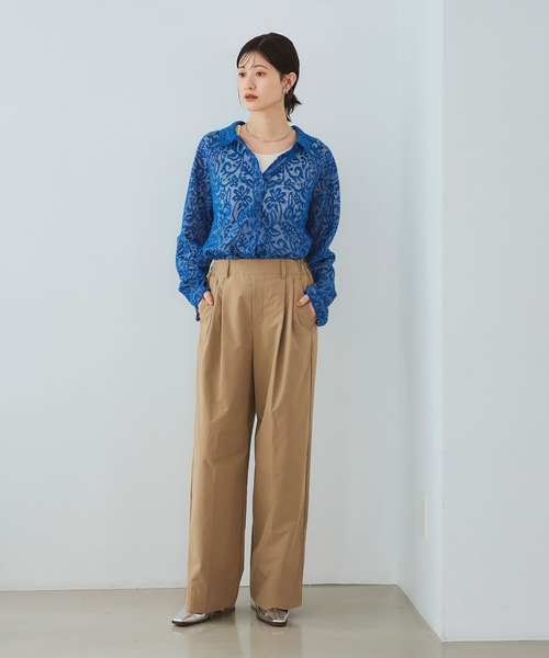 CROSS FUNCTION（クロスファンクション）の「《UV/吸水速乾》エブ楽 タックワイドパンツ【CROSS FUNCTION/クロスファンクション】（チノパンツ・レディース・ブラック/ベージュ/オフホワイト・LL/M/L）」の21枚目の写真