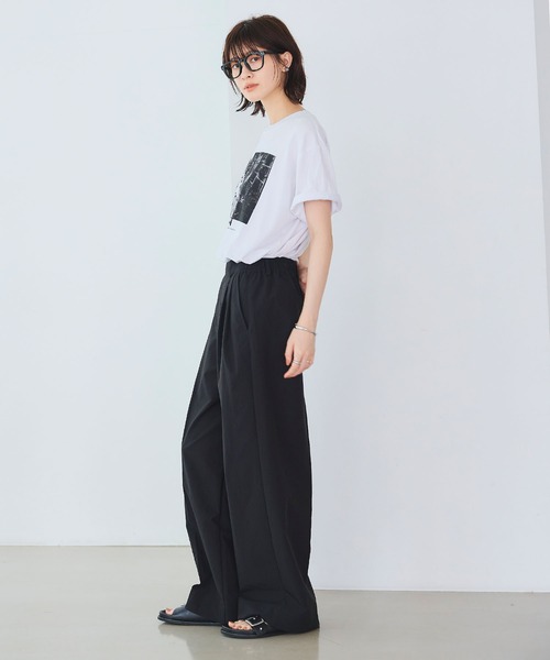 CROSS FUNCTION（クロスファンクション）の「《UV/吸水速乾》エブ楽 タックワイドパンツ【CROSS FUNCTION/クロスファンクション】（チノパンツ・レディース・ブラック/ベージュ/オフホワイト・LL/M/L）」の8枚目の写真