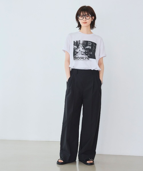 CROSS FUNCTION（クロスファンクション）の「《UV/吸水速乾》エブ楽 タックワイドパンツ【CROSS FUNCTION/クロスファンクション】（チノパンツ・レディース・ブラック/ベージュ/オフホワイト・LL/M/L）」の9枚目の写真