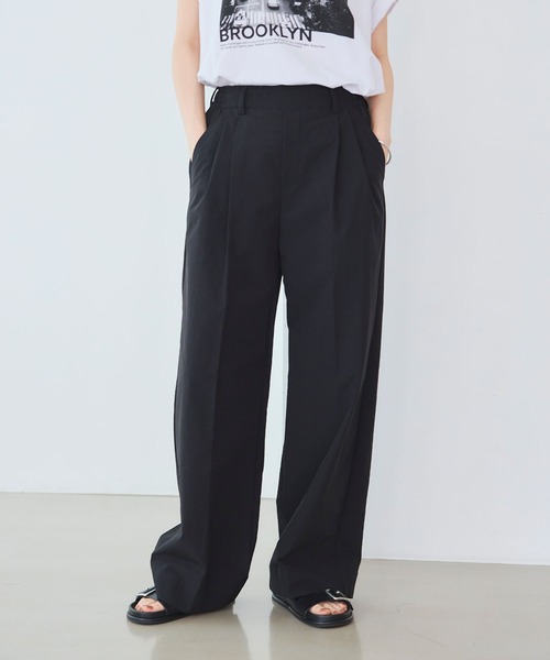 CROSS FUNCTION（クロスファンクション）の「《UV/吸水速乾》エブ楽 タックワイドパンツ【CROSS FUNCTION/クロスファンクション】（チノパンツ・レディース・ブラック/ベージュ/オフホワイト・LL/M/L）」の10枚目の写真