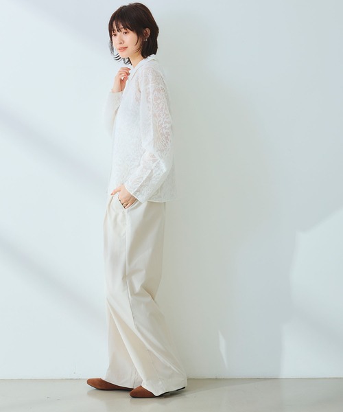 CROSS FUNCTION（クロスファンクション）の「《UV/吸水速乾》エブ楽 タックワイドパンツ【CROSS FUNCTION/クロスファンクション】（チノパンツ・レディース・ブラック/ベージュ/オフホワイト・LL/M/L）」の16枚目の写真