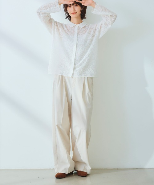 CROSS FUNCTION（クロスファンクション）の「《UV/吸水速乾》エブ楽 タックワイドパンツ【CROSS FUNCTION/クロスファンクション】（チノパンツ・レディース・ブラック/ベージュ/オフホワイト・LL/M/L）」の14枚目の写真