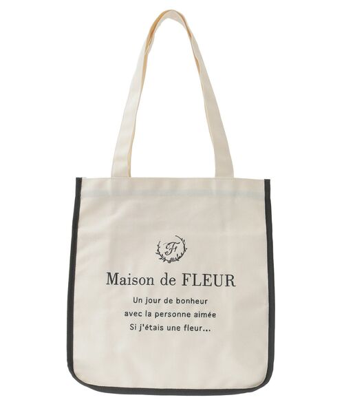 Maison de FLEUR（メゾンドフルール）の「パイピングスクエアトートバッグ（トートバッグ・レディース・ブラック/アイボリー・FREE）」の14枚目の写真