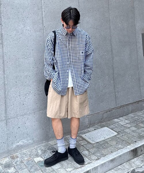 CIAOPANIC TYPY（チャオパニックティピー）の「【PATTIPATTI】ユニセックスオーバーシャツ（シャツ/ブラウス・メンズ・ブルー/ネイビー/ダークブルー/ホワイト・MEDIUM/LARGE）」の12枚目の写真