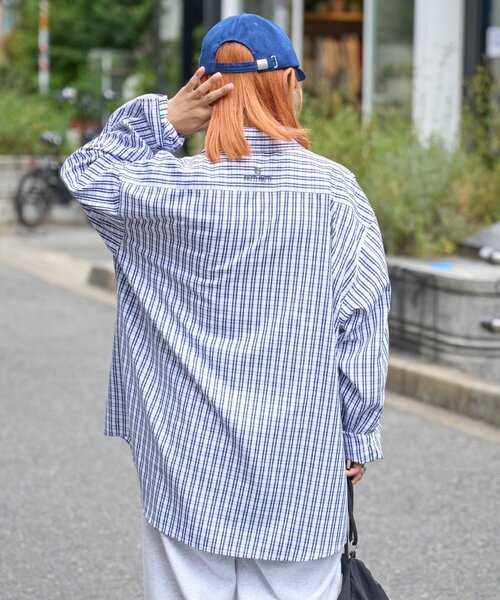 CIAOPANIC TYPY（チャオパニックティピー）の「【PATTIPATTI】ユニセックスオーバーシャツ（シャツ/ブラウス・メンズ・ブルー/ネイビー/ダークブルー/ホワイト・MEDIUM/LARGE）」の17枚目の写真