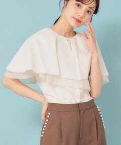 早い者勝ち【新品】UN3D. 完売品ビスチェレイヤードショートシャツ-ベージュ 新品】UN3D. 完売品ビスチェレイヤードショートシャツ-ベージュ