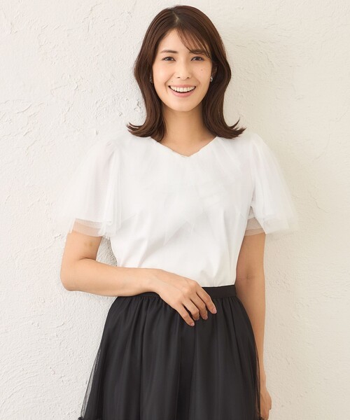 TO BE CHIC カットソー TO BE CHIC tシャツ ドットパールスリーブ カットソー