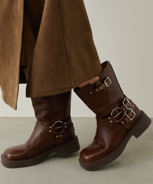 Unitage（ユニテージ）の「エンジニアミドルブーツ（ブーツ・レディース・ブラック/ブラウン・MEDIUM/LARGE）」の8枚目の写真