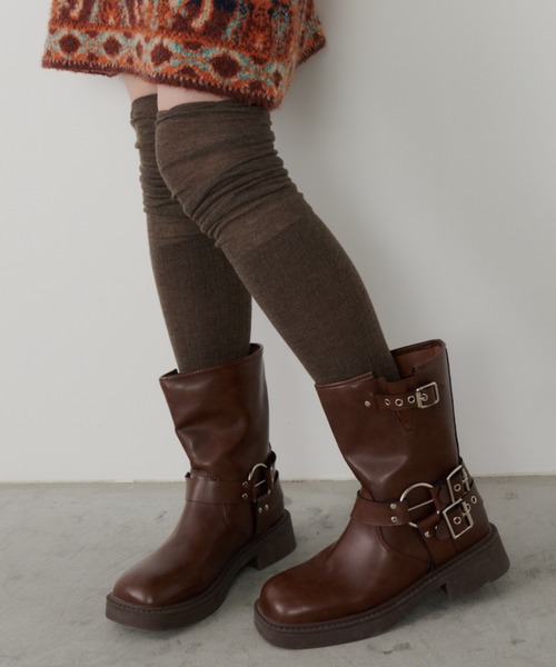 Unitage（ユニテージ）の「エンジニアミドルブーツ（ブーツ・レディース・ブラック/ブラウン・MEDIUM/LARGE）」の16枚目の写真