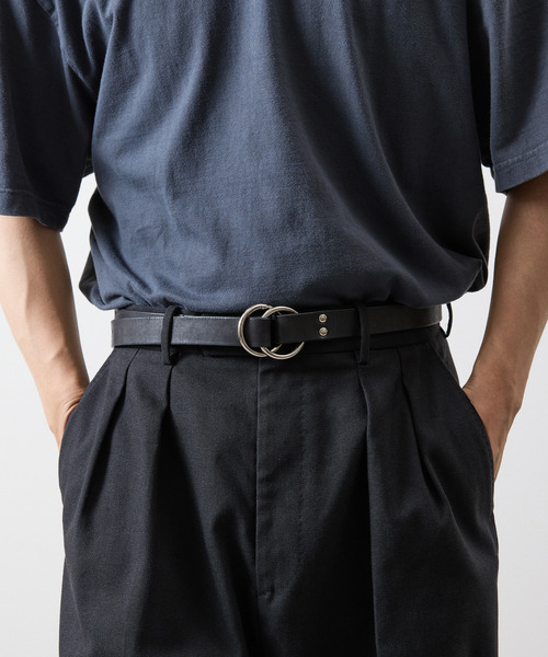 PADRONE（パドローネ）の「PADRONE パドローネ / LEATHER RING BELT モストロレザーダブルリングベルト / PA9995-5015（ベルト・メンズ・ブラック・FREE）」の11枚目の写真