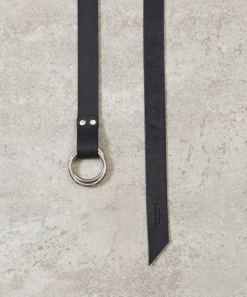 PADRONE（パドローネ）の「PADRONE パドローネ / LEATHER RING BELT モストロレザーダブルリングベルト / PA9995-5015（ベルト・メンズ・ブラック・FREE）」の7枚目の写真