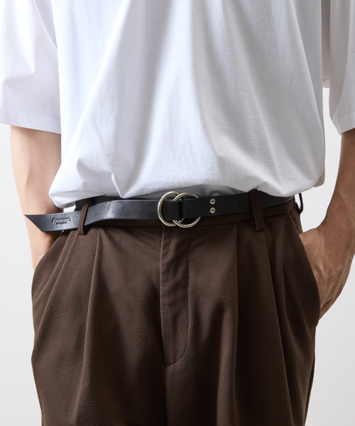 PADRONE（パドローネ）の「PADRONE パドローネ / LEATHER RING BELT モストロレザーダブルリングベルト / PA9995-5015（ベルト・メンズ・ブラック・FREE）」の3枚目の写真