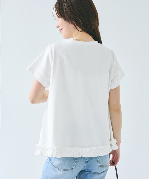 coca(coca)(コカ)の「フリルヘムAライントップス(Tシャツ/カットソー・レディース・ブラック/ホワイト・S/M/L)」の7枚目の写真
