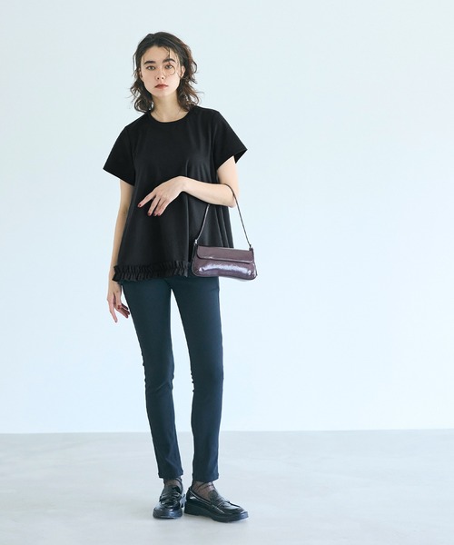 coca(coca)(コカ)の「フリルヘムAライントップス(Tシャツ/カットソー・レディース・ブラック/ホワイト・S/M/L)」の10枚目の写真
