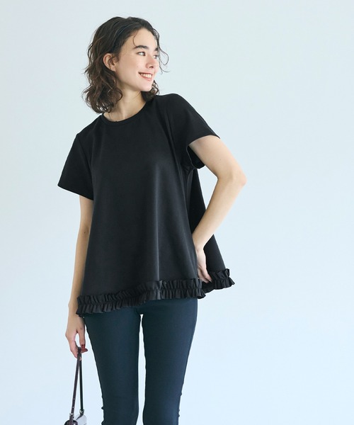 coca(coca)(コカ)の「フリルヘムAライントップス(Tシャツ/カットソー・レディース・ブラック/ホワイト・S/M/L)」の15枚目の写真