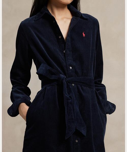 コーデュロイ ベルテッド シャツドレス（シャツワンピース）｜POLO