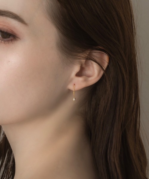 muku（ムク）の「PIERCE / DROP ZIRCONIA（ピアス（両耳用）・レディース・シルバー/ゴールド/シャンパン・FREE）」の7枚目の写真