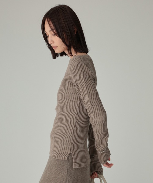 BABYLONE（バビロン）の「シアリングガーターニットプルオーバー（ニット/セーター・レディース・グレー/ベージュ/パープル・フリー）」の22枚目の写真