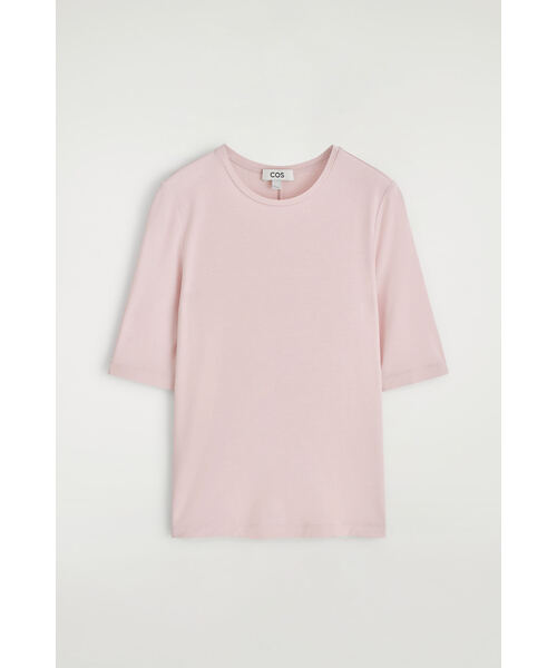 COS(コス)の「スリムリヨセルTシャツ(Tシャツ/カットソー・レディース・ライトピンク/バーガンディー・L/S/M/XS)」の6枚目の写真