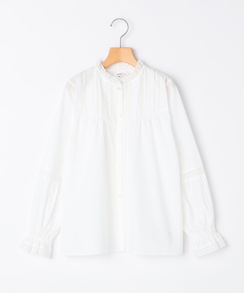 SHIPS(シップス)の「SHIPS KIDS:140~150cm / ピンタック レース ブラウス(シャツ/ブラウス・キッズ・オフホワイト/ピンクベージュ・140/150)」の1枚目の写真