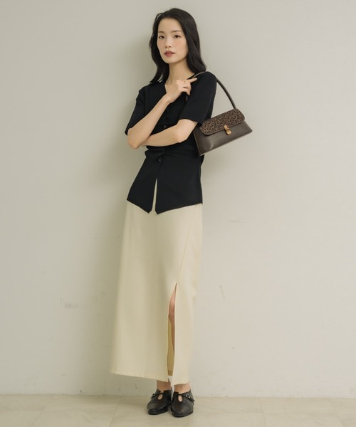 NEUNA(ヌナ)の「【5分袖で二の腕スッキリ◎】フロントギャザーハーフスリーヴトップス(Tシャツ/カットソー・レディース・ブラウン/ブラック/アイボリー・FREE)」の7枚目の写真