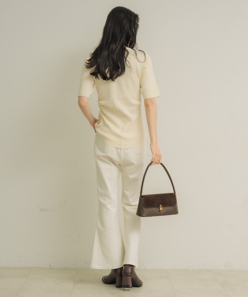 NEUNA(ヌナ)の「【5分袖で二の腕スッキリ◎】フロントギャザーハーフスリーヴトップス(Tシャツ/カットソー・レディース・ブラウン/ブラック/アイボリー・FREE)」の10枚目の写真