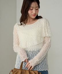 【Cherir Mignon】アシメフリルレースブラウス