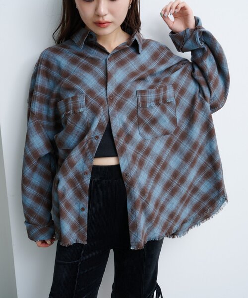 セール】【S.Mサイズ展開】ネルチェックシャツ（シャツ/ブラウス