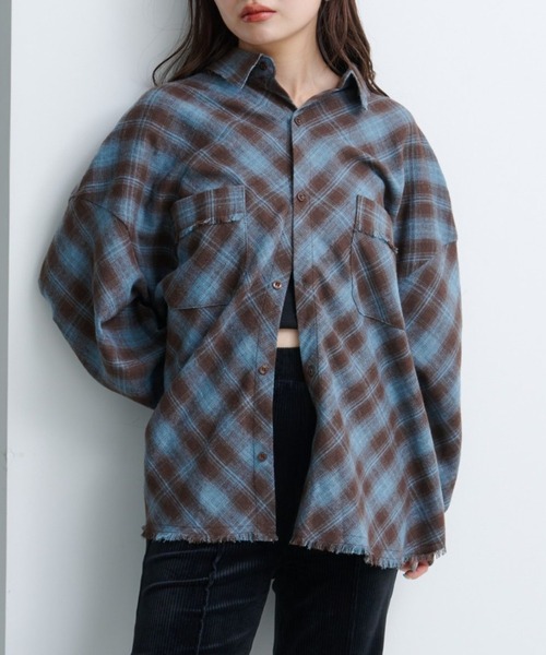 2025AWカタログ/S.Mサイズ展開】ネルチェックシャツ（シャツ/ブラウス