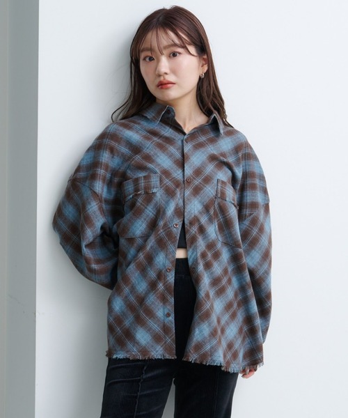 セール】【S.Mサイズ展開】ネルチェックシャツ(シャツ/ブラウス セール】【S.Mサイズ展開】ネルチェックシャツ(シャツ/ブラウス