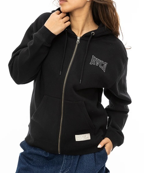 RVCA(ルーカ)の「【RVCA/ルーカ】24AW RVCA STITCH ZIP HOOD/バックプリントロゴプルオーバーパーカー・フーディー(パーカー・レディース・ブラック・MEDIUM)」の2枚目の写真