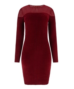 Long Sleeves Crew Neck Rowena Rib Chenille Dress