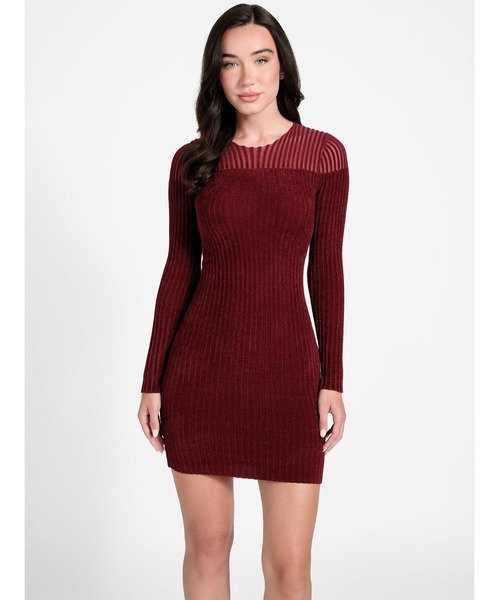 Guess(ゲス)の「Long Sleeves Crew Neck Rowena Rib Chenille Dress ワンピース ドレス(ワンピース・レディース・ワインレッド・MEDIUM/X-SMALL/SMALL/LARGE)」の11枚目の写真