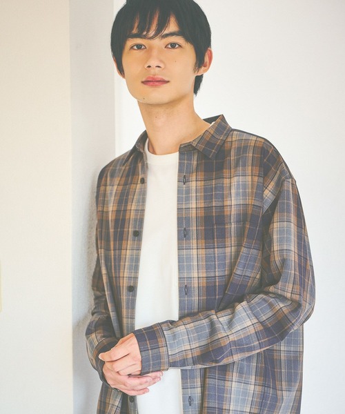 GLOBAL WORK（グローバルワーク）の「アーバンシャツ/576419（シャツ/ブラウス・メンズ・チャコールグレー/ブラック/オリーブ/ブラウン系/ブラック系1/モカ/ブルー・XXL/XL/L/S/XS/M/3XL）」の7枚目の写真