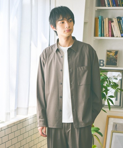 GLOBAL WORK（グローバルワーク）の「アーバンシャツ/576419（シャツ/ブラウス・メンズ・チャコールグレー/ブラック/オリーブ/ブラウン系/ブラック系1/モカ/ブルー・XXL/XL/L/S/XS/M/3XL）」の4枚目の写真