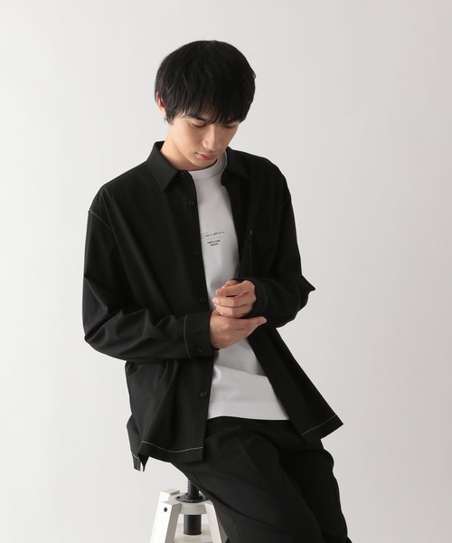 GLOBAL WORK（グローバルワーク）の「アーバンシャツ/576419（シャツ/ブラウス・メンズ・チャコールグレー/ブラック/オリーブ/ブラウン系/ブラック系1/モカ/ブルー・XXL/XL/L/S/XS/M/3XL）」の10枚目の写真