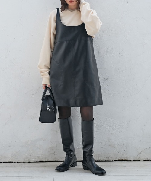 新品未使用⭐︎AKTE フェイクレザーミニワンピース フェイクレザーミニワンピース（ワンピース）｜AKTE（アクテ）の