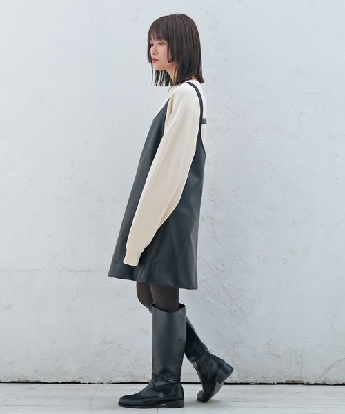 セール】フェイクレザーミニワンピース（ワンピース）｜AKTE（アクテ